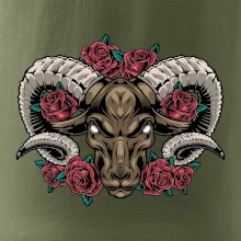 Hlava berana s růžemi