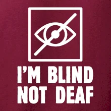 I'm blind not deaf