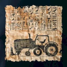 Egyptské hieroglyfy traktor