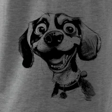 Černobílá karikatura bígl