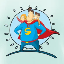 Táta superman - holka a kluk