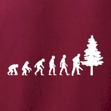 Evoluce dřevorubec - pila a strom