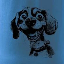 Černobílá karikatura bígl