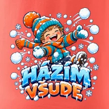 Rodinná vánoční trička - Házím všude dítě sněhová bitva