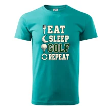Eat sleep golf repeat typografie