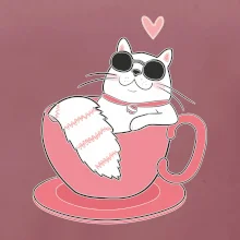 Hustá kočka v hrníčku