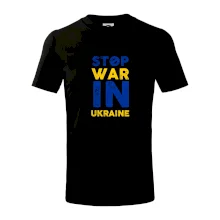 Barevný nápis Stop war in ukraine
