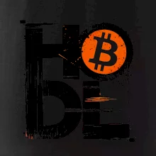Hodl velký nápis a logo BTC