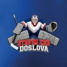 Hokejový brankář staví zeď
