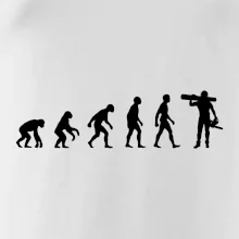 Evoluce dřevorubec - pila a kmen