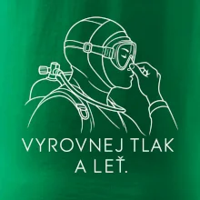 Vyrovnej tlak a leť potápěč v neoprenu držící si nos