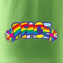 Peace nápis duhový