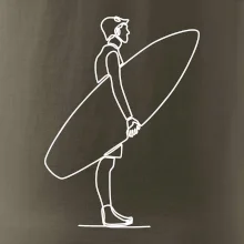 Surfař stojící jedním tahem