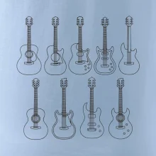 Typy kytar černé kresby