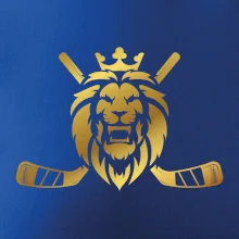 Lev s hokejkami - zlatý potisk Lev s hokejkami - zlatý potisk