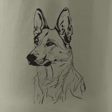 Německý ovčák černá kresba