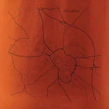 Černobílá mapa Chrudim