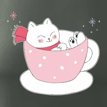 Vánoční kočka v hrnečku