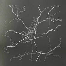 Černobílá mapa Nýrsko  340 22