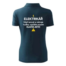 Elektrikář - hlavní jistič - Nápis na zádech