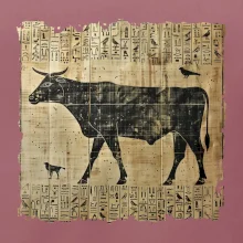 Egyptské hieroglyfy kráva