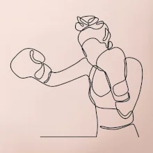 Žena boxerka jedním tahem