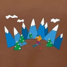 Lyžař a barevné hory