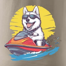 Husky na vodním skútru