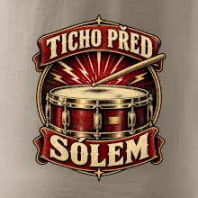 Ticho před sólem - vintage bubenický emblém