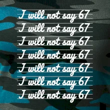 I will not say 67