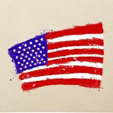 Americká vlajka ohnutá