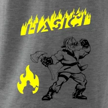 Hasič stojící - nápis hasiči - Velký nápis  na zádech