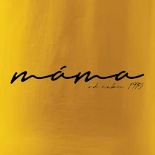 Psací nápis máma s ročníkem