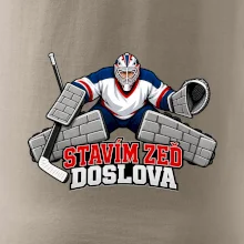 Hokejový brankář staví zeď