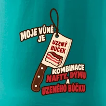 Vůně nafty dýmu a uzeného bůčku