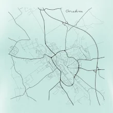 Černobílá mapa Chrudim