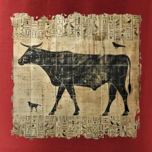 Egyptské hieroglyfy kráva