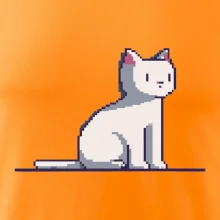 Kočka bílá pixel