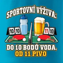 Sportovní výživa -  do 10 bodů voda, od 11 pivo