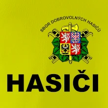 SDH znak + nápis + nápis hasiči na zádech