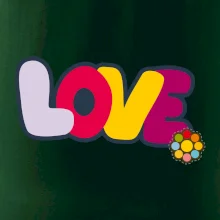 Love nápis s květinou