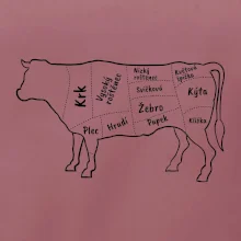 Kráva nákres s názvy