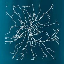 Černobílá mapa Vizovice