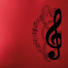 Houslový klíč a noty