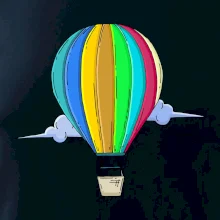 Horkovzdušný balon v oblacích