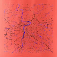 Praha - Mapa s vodními toky
