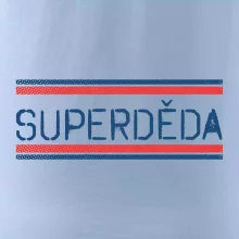 SUPERDĚDA nápis modro červený