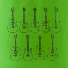 Typy kytar černé kresby