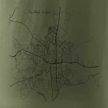 Česká Lípa - Mapa černobílá
