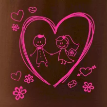Svatba - kreslené srdce